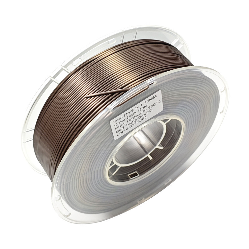PLA Like silk (шелковый) пластик Wan plast Темное-золото 1.75 мм 1 кг