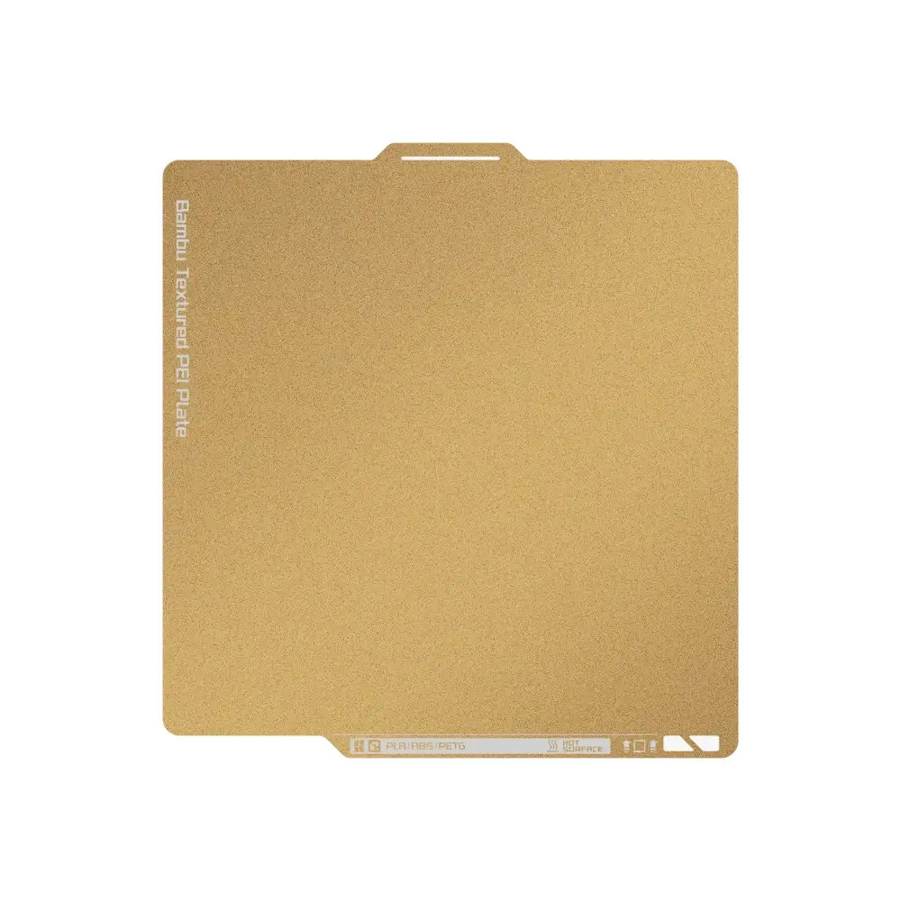 Оригинальная текстурированная пластина PEI, янтарная, 256 × 256 мм / Bambu Lab Textured PEI Plate (Amber Colour) / A1/P1/X1/P2S/X2D — FAP007