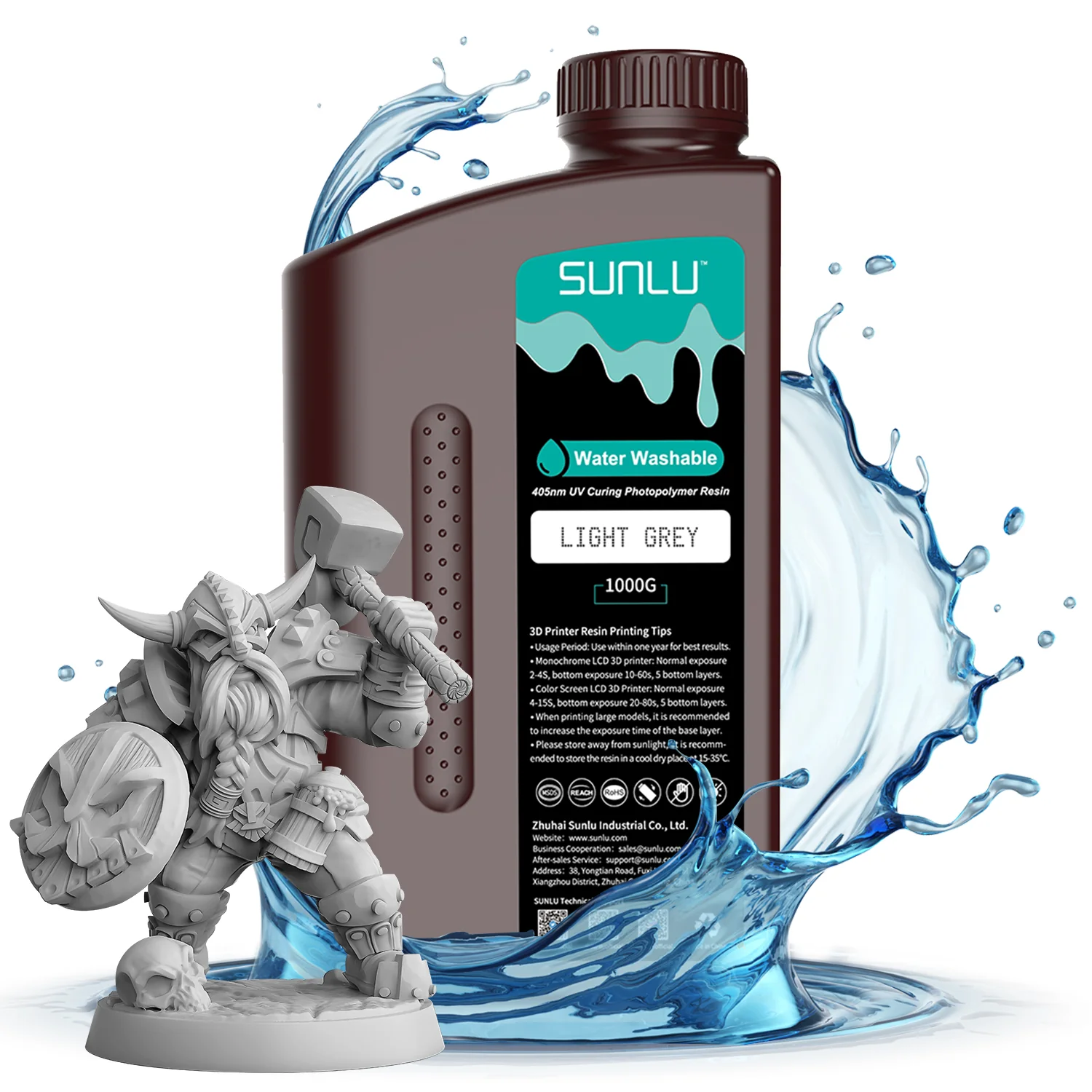Sunlu фотополимерная смола Water-wash водосмываемая серая
