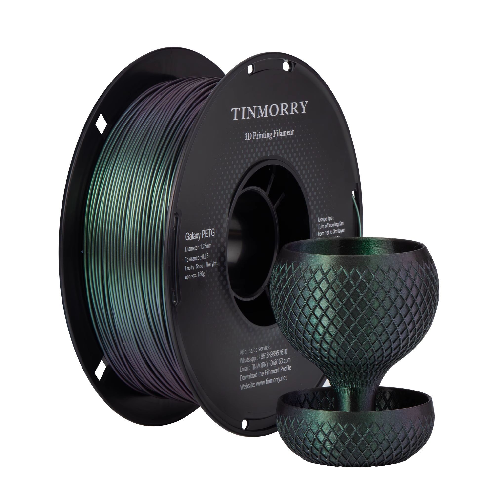 PETG Galaxy пластик Tinmorry Сапфировый зеленый 1.75 мм 1 кг