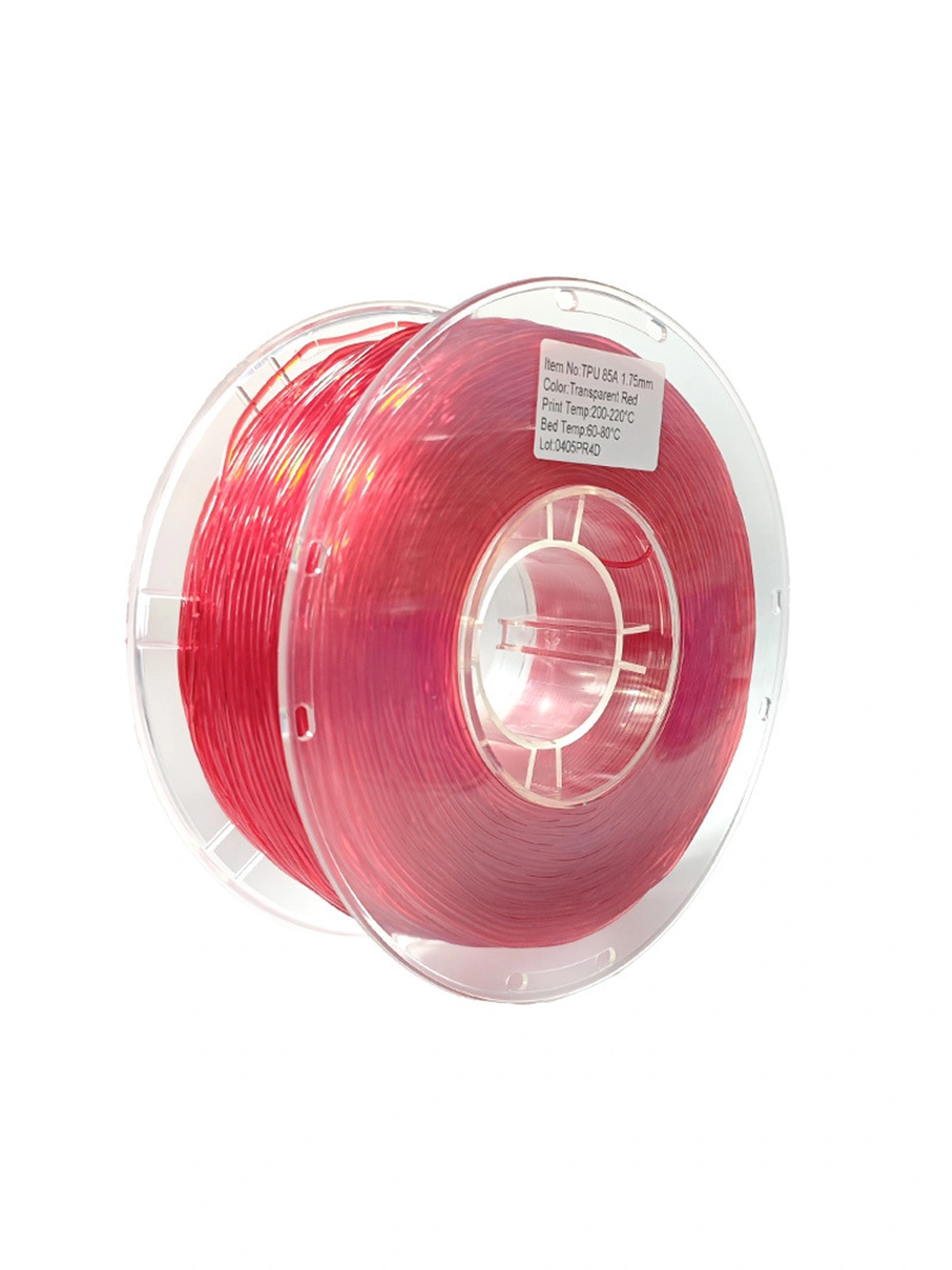 TPU PinRui 90A полупрозрачный красный 1 кг.