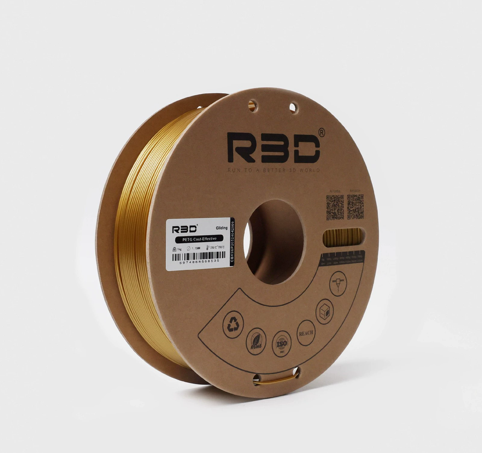 PETG пластик R3D Позолота Gilding High-Speed 1.75 мм 1 кг