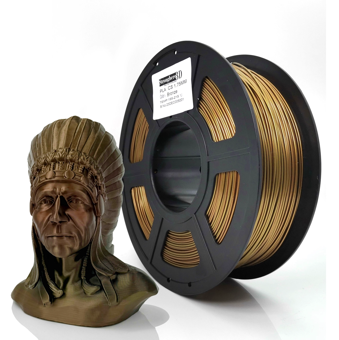 PLA Multicolor CS Bronze Silk Stronghero3D пластик Бронзовый градиент 1.75 мм 1 кг
