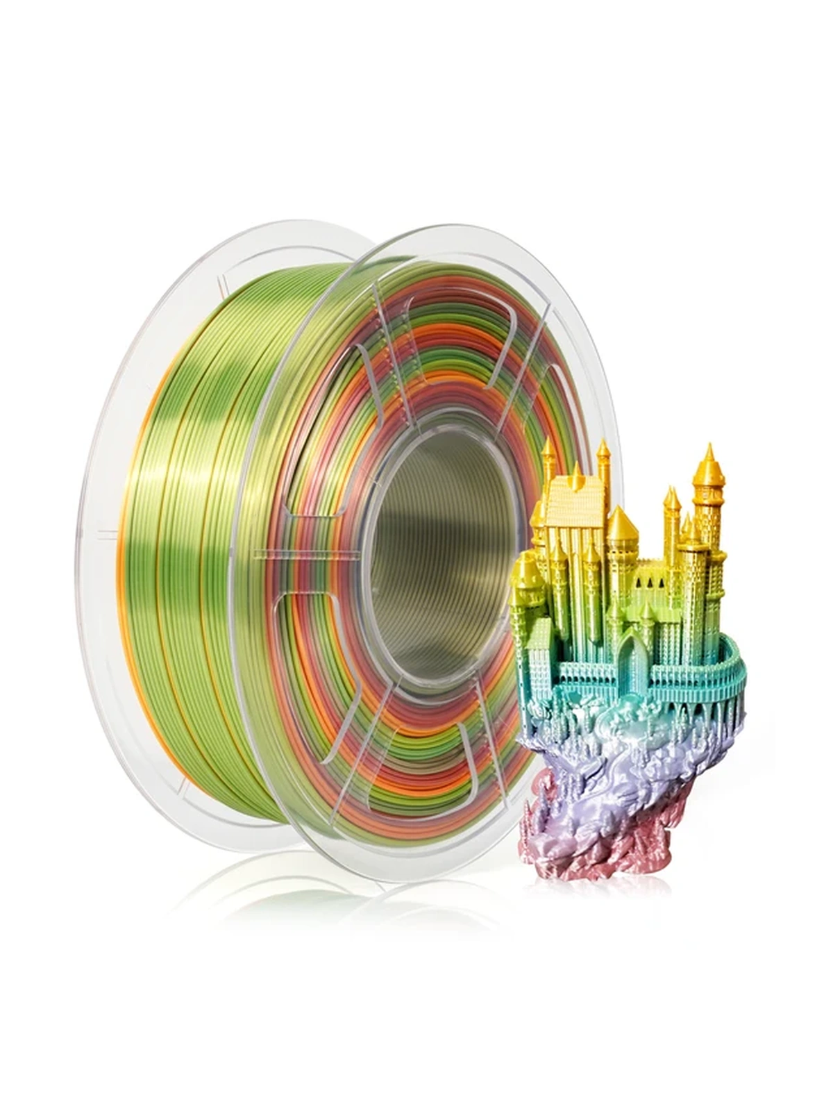 PLA Multicolor Gradient (Silk Шелковый) пластик Wan plast многоцветный 1.75 мм 1 кг