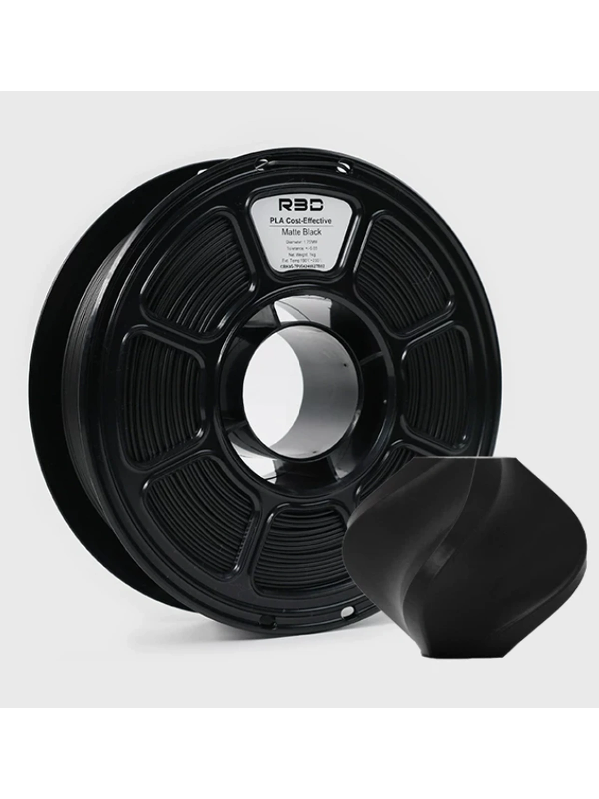 PLA Matte Матовый пластик Черный Black R3D 1.75 мм 1 кг