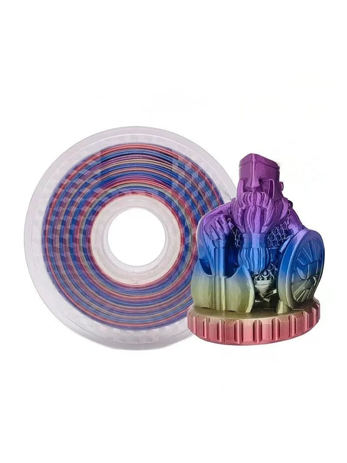 PLA Rainbow - Cosmic Silk Wan plast пластик многоцветный радужный - космический  1.75 мм 1 кг