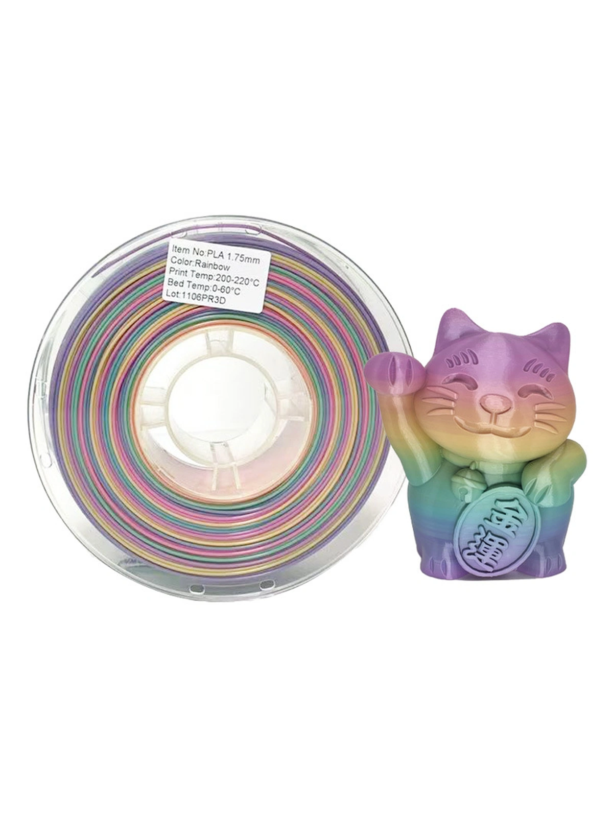 PLA Rainbow - Basic Wan plast пластик многоцветный радужный 1.75 мм 1 кг