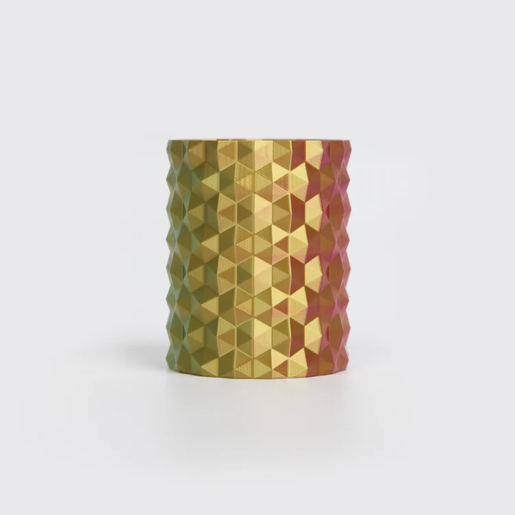 PLA Silk Tri Color пластик Gold Green Fuchsia Золотой зелёный фуксия R3D 1.75 мм 1 кг