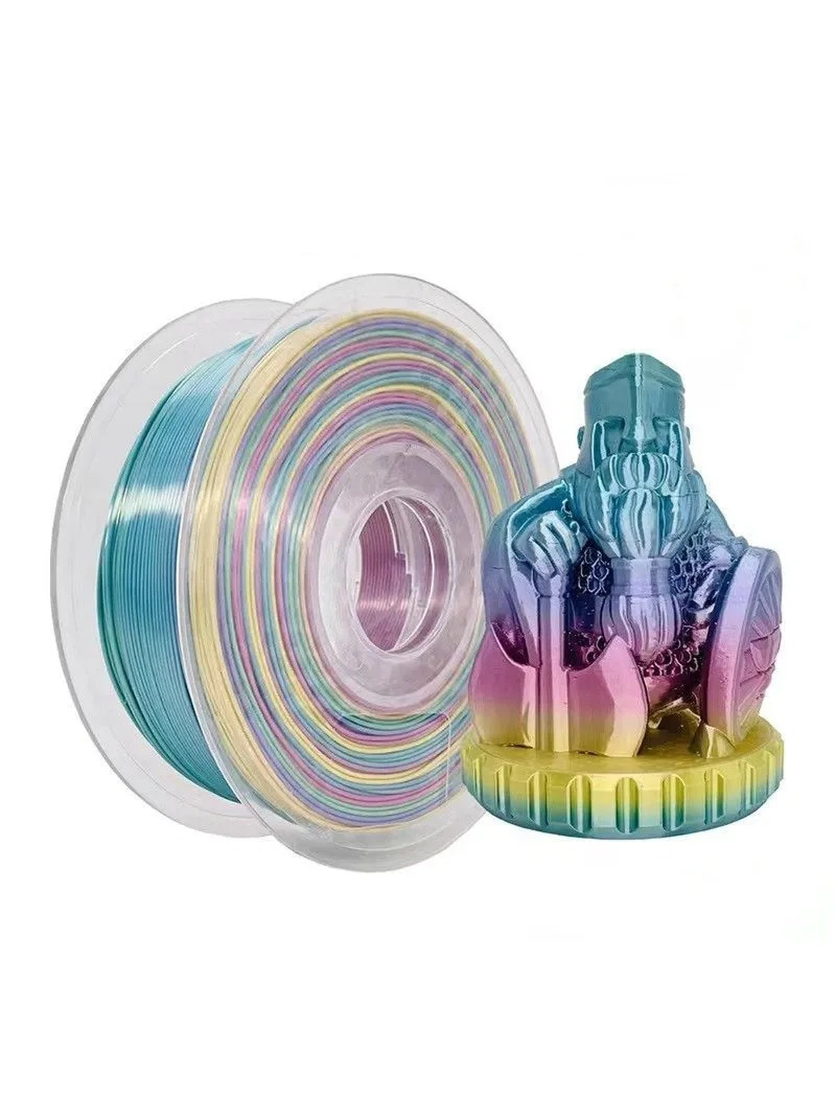 PLA Rainbow - Mini Silk Wan plast пластик многоцветный радужный - мини 1.75 мм 1 кг