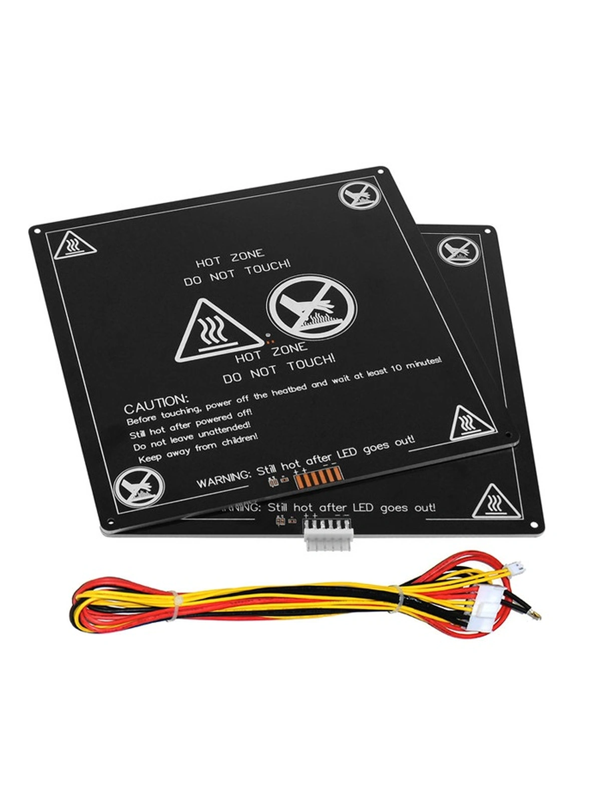 Алюминиевый нагревательный стол MK3 220x220x3 мм 24V с клеммой датчика температуры и провода питания