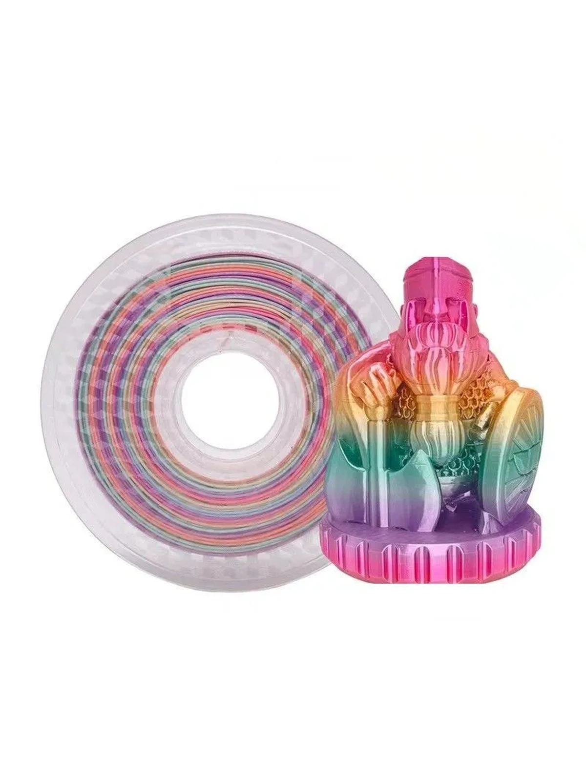 PLA Rainbow - Candy Silk Wan plast пластик многоцветный радужный - конфетный 1.75 мм 1 кг