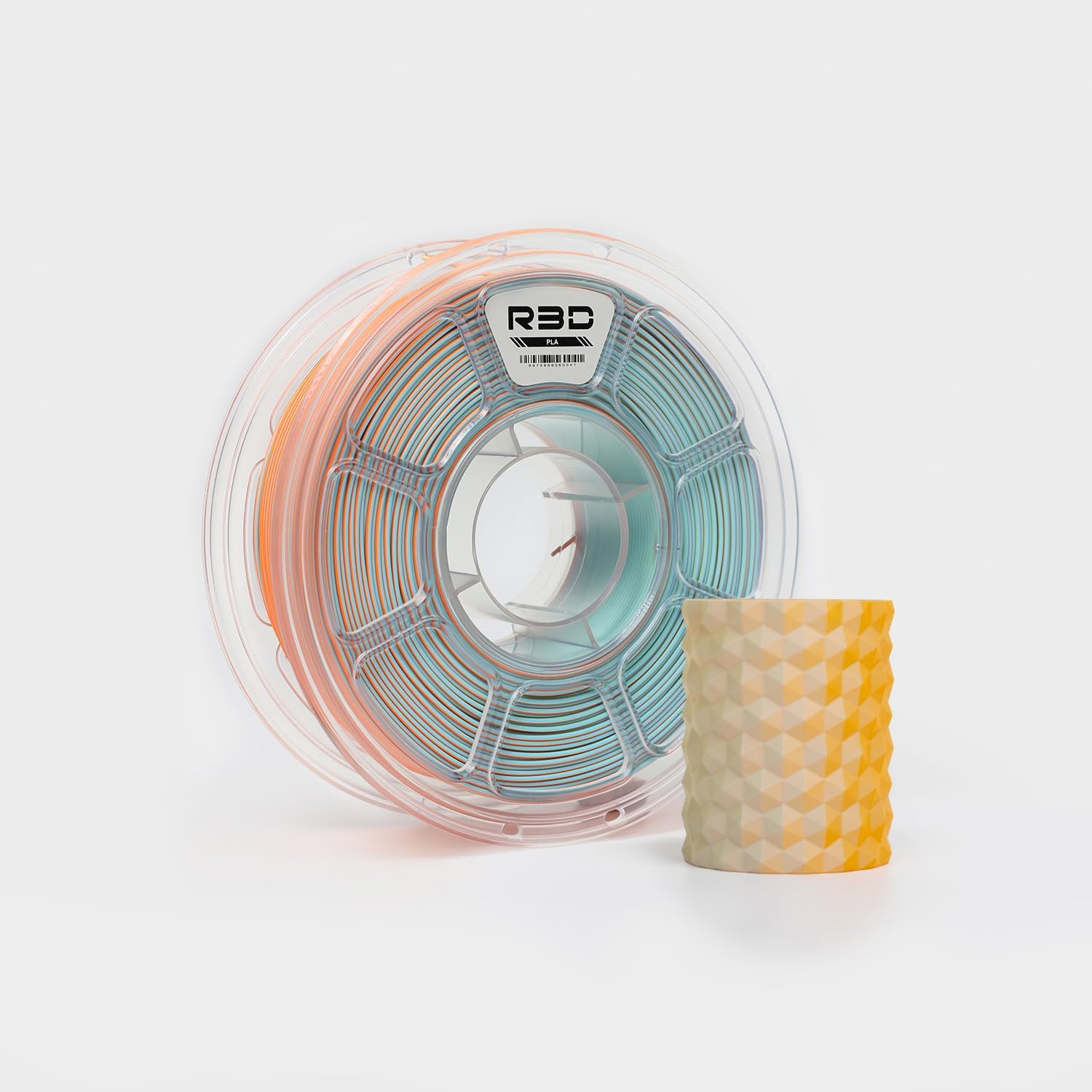 PLA Matte Tri-Color Синий-Зеленый-Оранжевый Blue-Green-Orange R3D High-Speed 1.75 мм 1 кг