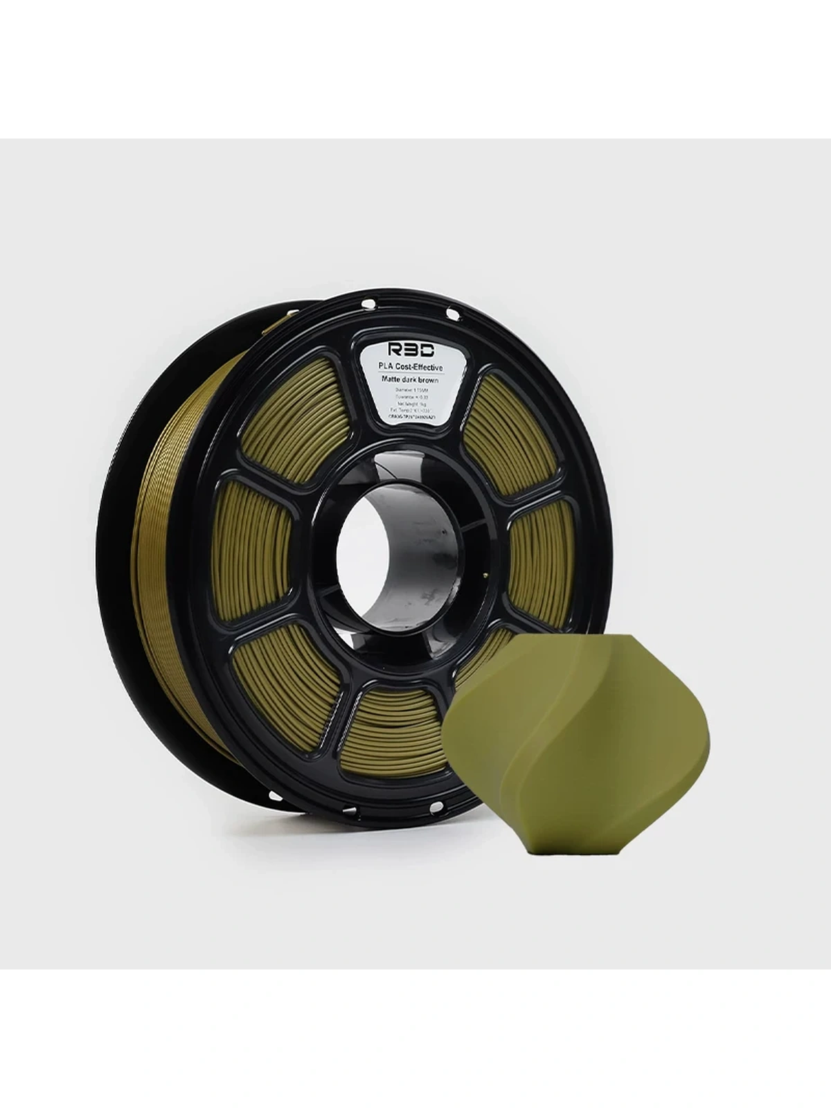 PLA пластик R3D Темно-коричневый Dark brown High-Speed 1.75 мм 1 кг