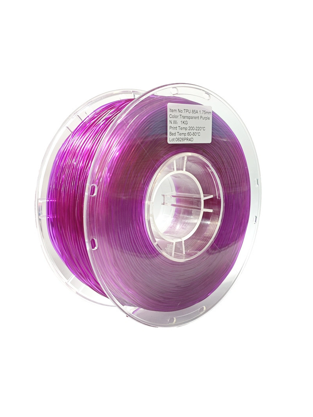 TPU PinRui 85A полупрозрачный фиолетовый 1 кг.