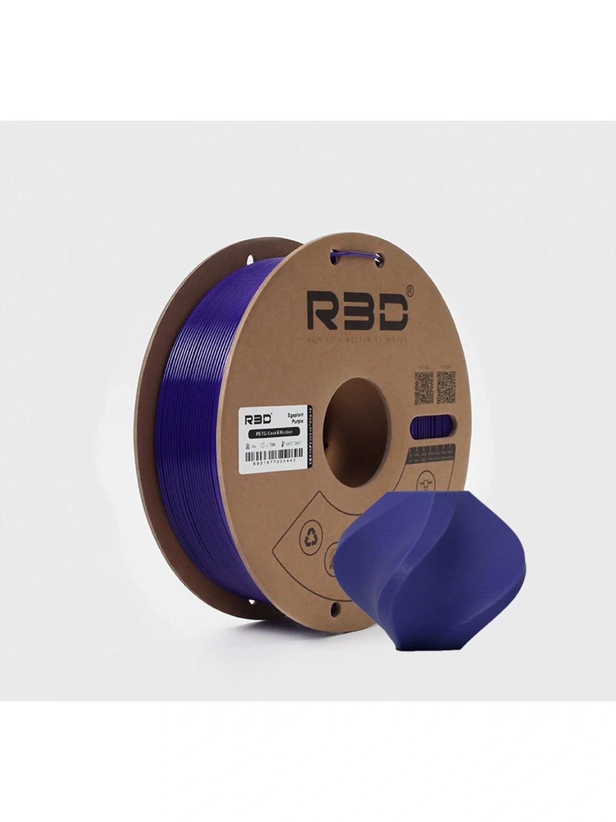 PETG пластик R3D Баклажановый фиолетовый Eggplant Purple High-Speed 1.75 мм 1 кг