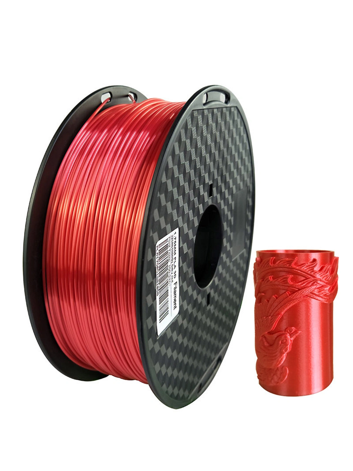 PLA Like silk (шелковый) пластик Wan plast красный 1.75 мм 1 кг