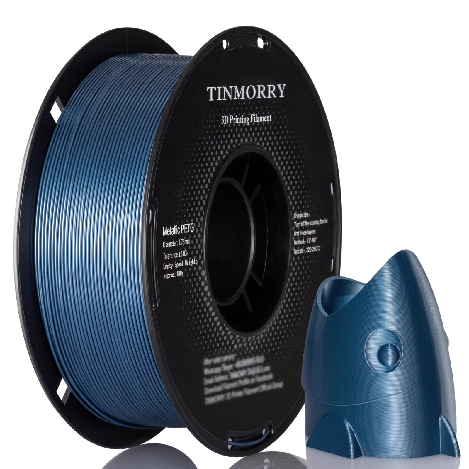 PETG Galaxy пластик Tinmorry Синий Sparkly Blue 1.75 мм 1 кг