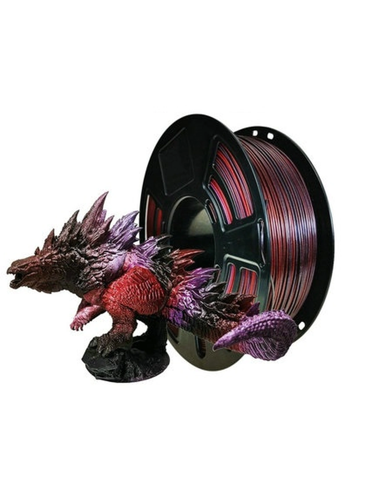 PLA Multicolor Stronghero3D пластик многоцветный Черный-красный-фиолетовый градиент 1.75 мм 1 кг