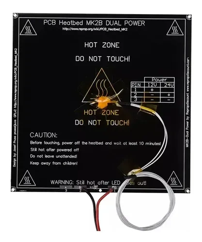 Общий вид чёрного текстолитового нагревателя семейства MK2B Dual Power