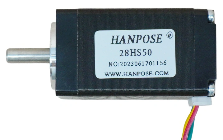 Реальный двигатель HANPOSE 28HS50 со стороны заводской маркировки