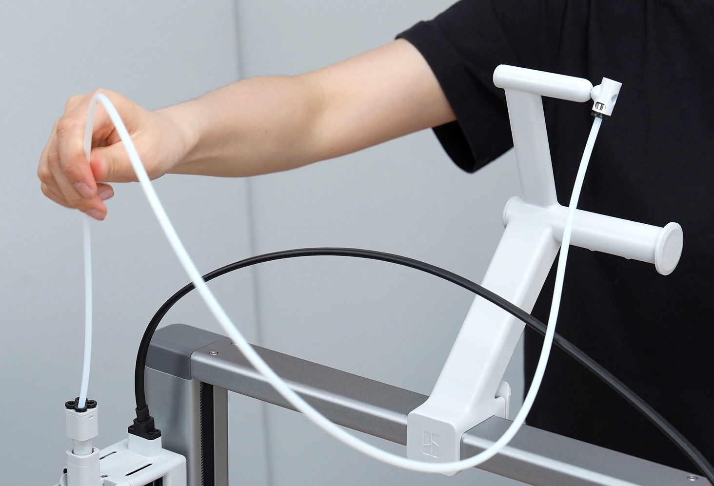 Подключение PTFE-трубки к держателю внешней катушки
